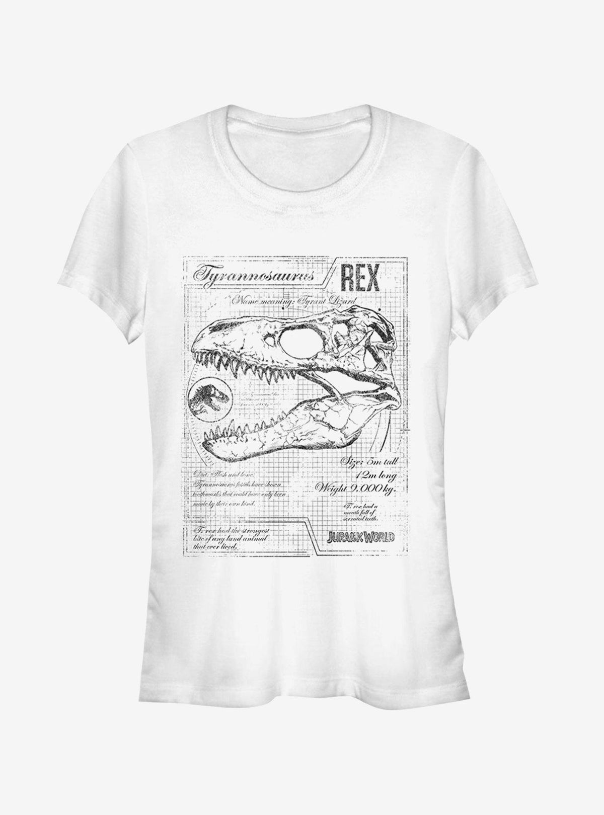 Jurassic World Fallen Kingdom T Rex Schematics Girls T-Shirt T-Shirt | Aesthetic Graphic | High Demand Item
