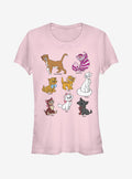 Disney Classic Disney Cats Grid Girls T-Shirt T-Shirt | Viral Style | High Demand Item