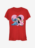 Disney Lilo Stitch Lilo And Valentine Kisses Girls T-Shirt T-Shirt | Exclusive Edition | High Demand Item