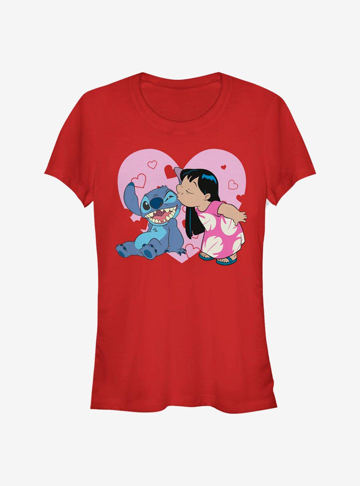 Disney Lilo Stitch Lilo And Valentine Kisses Girls T-Shirt T-Shirt | Exclusive Edition | High Demand Item