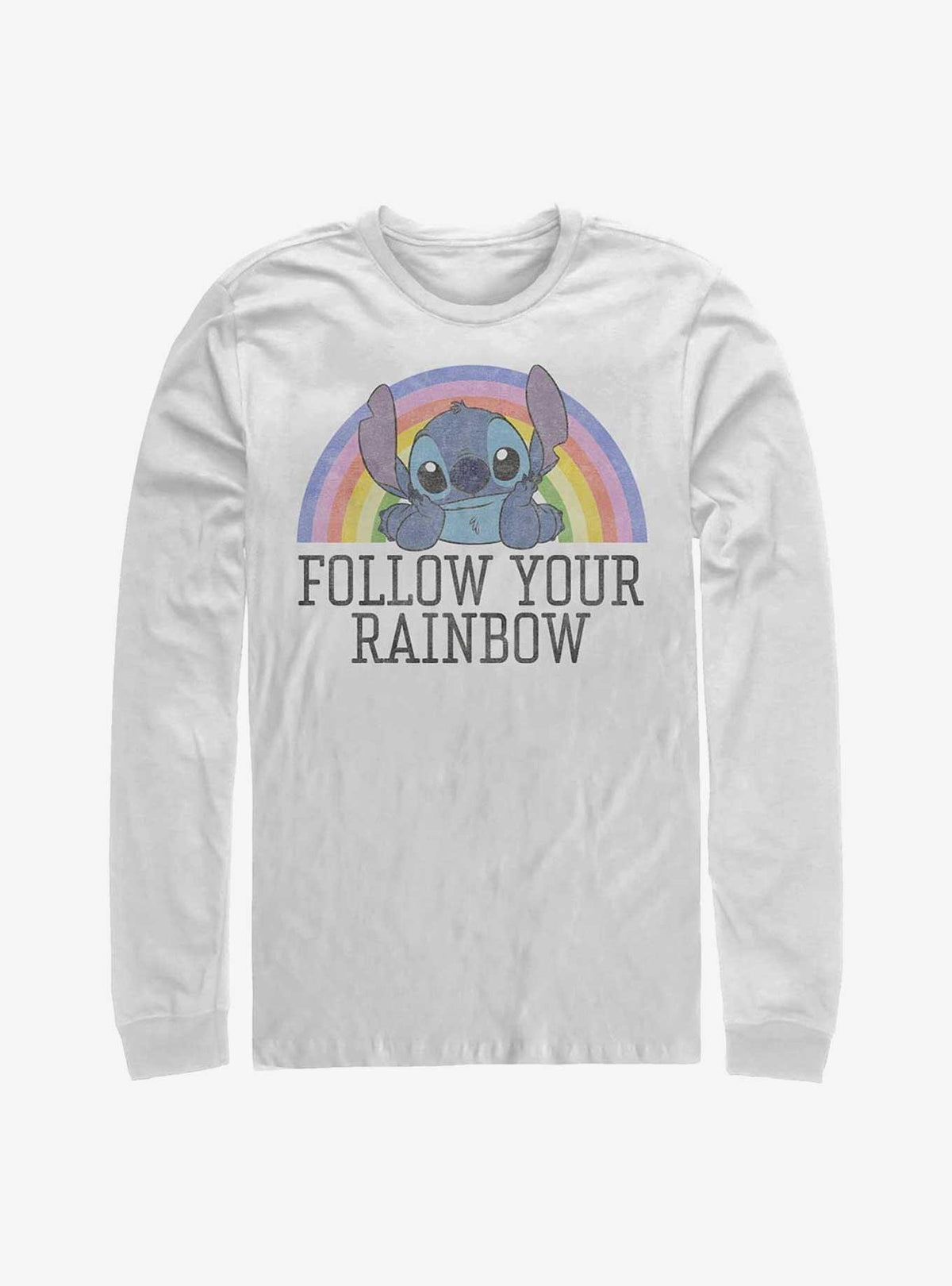 Disney Lilo Stitch Follow Your Rainbow Long-Sleeve T-Shirt T-Shirt | Premium Graphic | Great Gift Idea