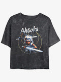 Star Wars The Clone Wars Rebel Ahsoka Tano Mineral Wash Girls Crop T-Shirt T-Shirt | Exclusive Edition | High Demand Item