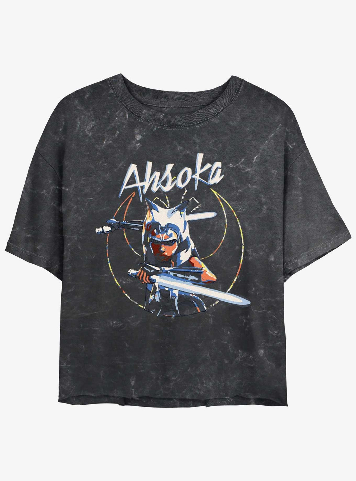 Star Wars The Clone Wars Rebel Ahsoka Tano Mineral Wash Girls Crop T-Shirt T-Shirt | Exclusive Edition | High Demand Item
