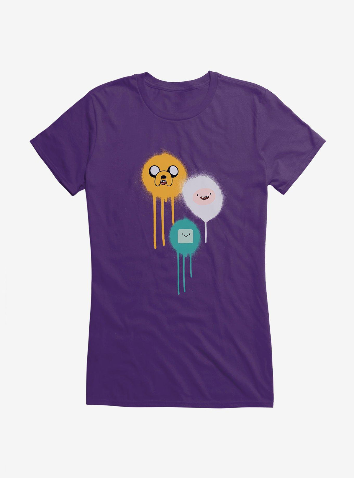 Adventure Time Spray Paint Characters Girls T-Shirt T-Shirt | Aesthetic Graphic | Perfect For Daily Wear