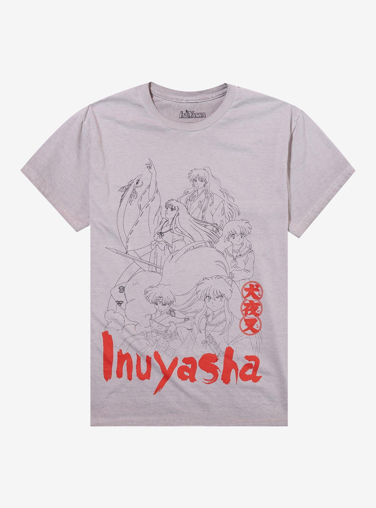 InuYasha Character Outline Boyfriend Fit Girls T-Shirt T-Shirt | Viral Style | High Demand Item