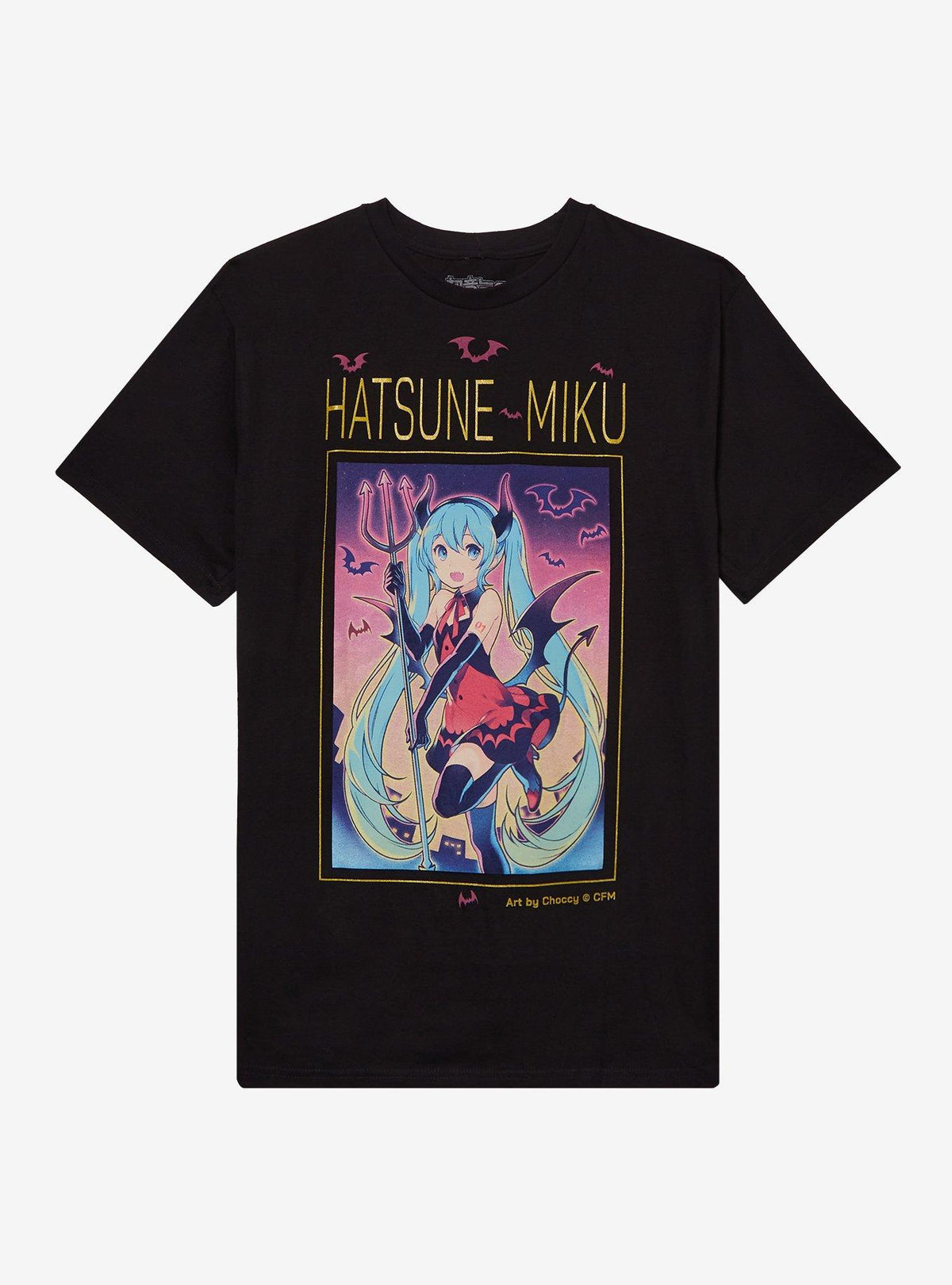 Hatsune Miku Devil Costume Metallic Details T-Shirt By Choccy T-Shirt | Aesthetic Graphic | Must-Have Style