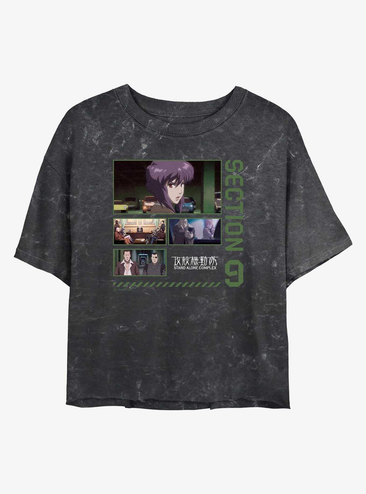 Ghost in the Shell Sectino 9 Collage Girls Mineral Wash Crop T-Shirt T-Shirt | Exclusive Edition | Perfect For Daily Wear