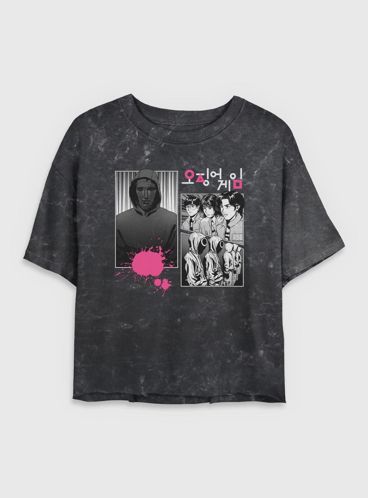 Squid Game Manga Panel Girls Mineral Wash Crop T-Shirt T-Shirt | Premium Graphic | Great Gift Idea