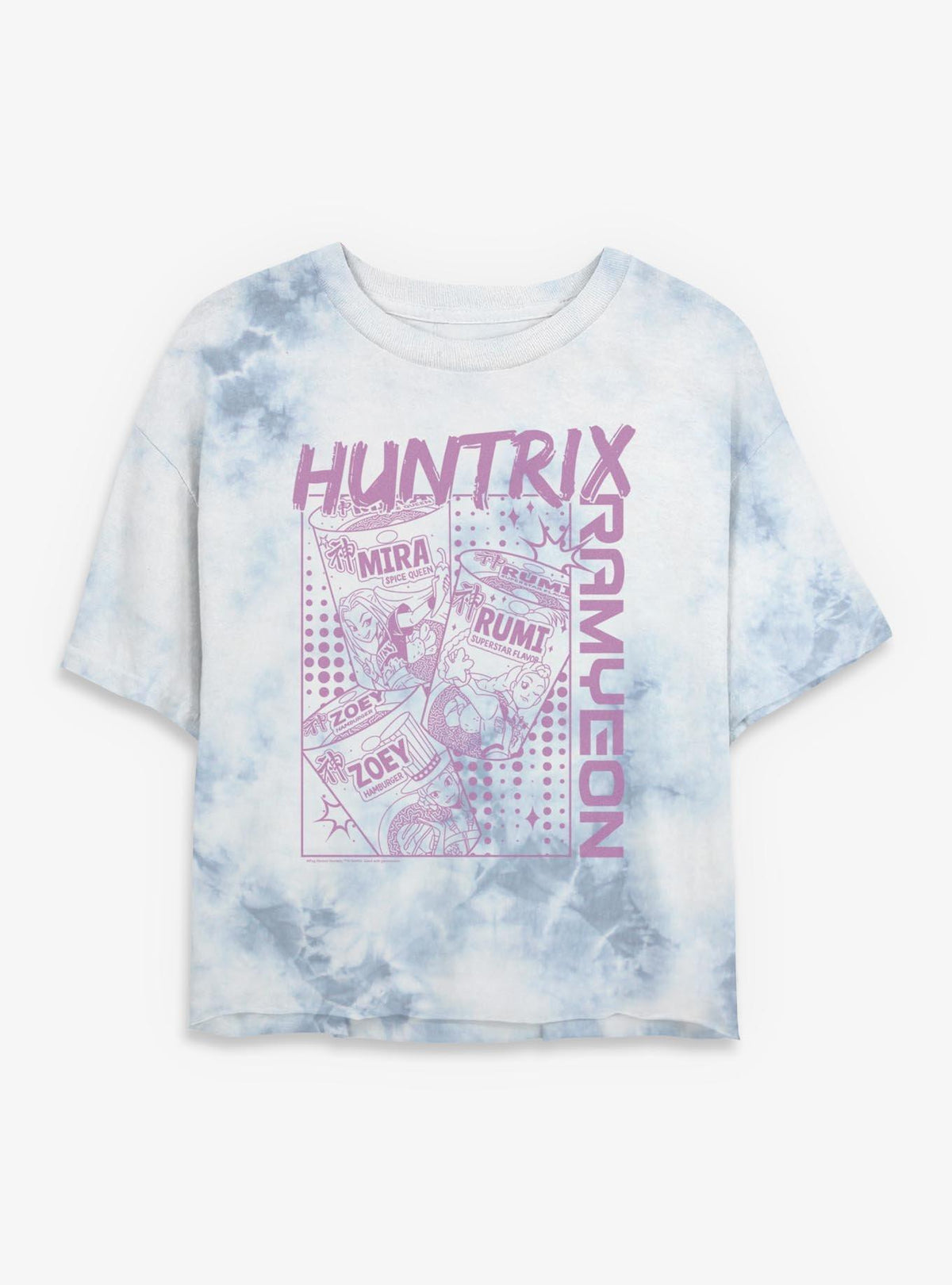 KPop Demon Hunters Huntrix Ramyeon Ramen Girls Tie-Dye Crop T-Shirt T-Shirt | Premium Graphic | Perfect For Daily Wear