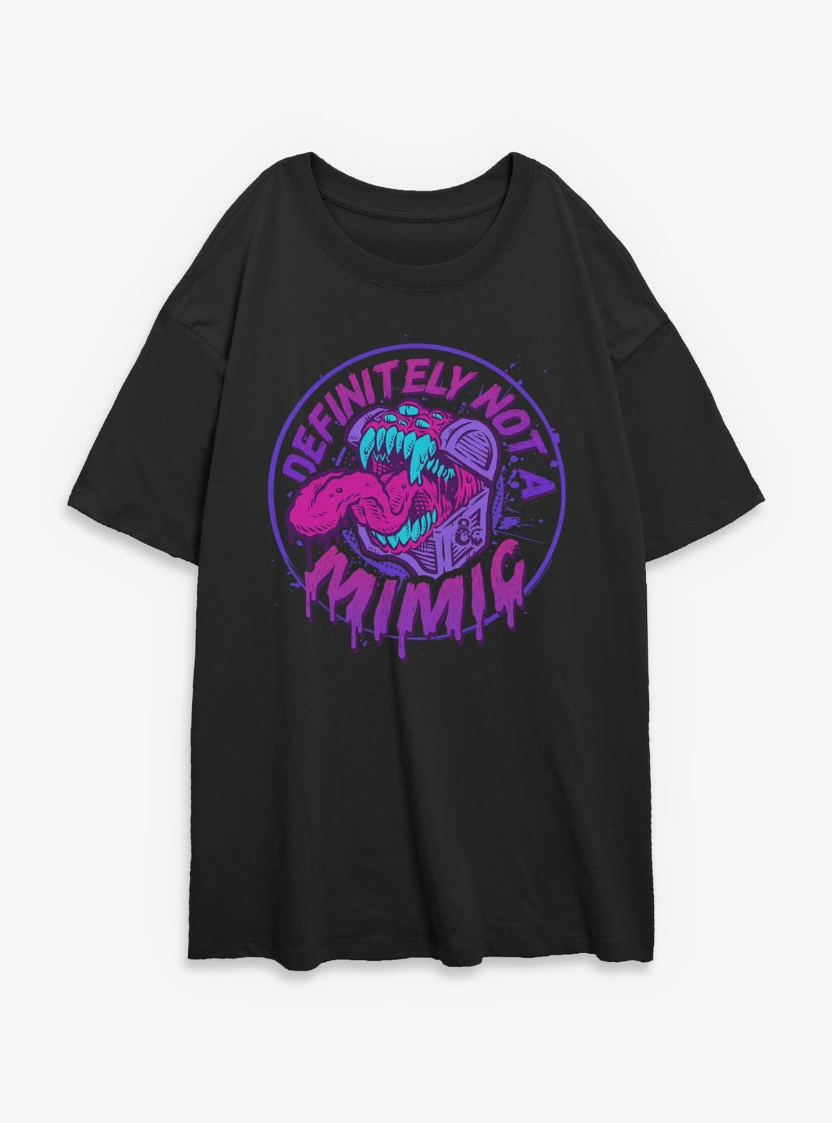 Dungeons Dragons Defintely Not A Mimic Badge Girls Oversized T-Shirt T-Shirt | Best-Selling Artwork | Must-Have Style