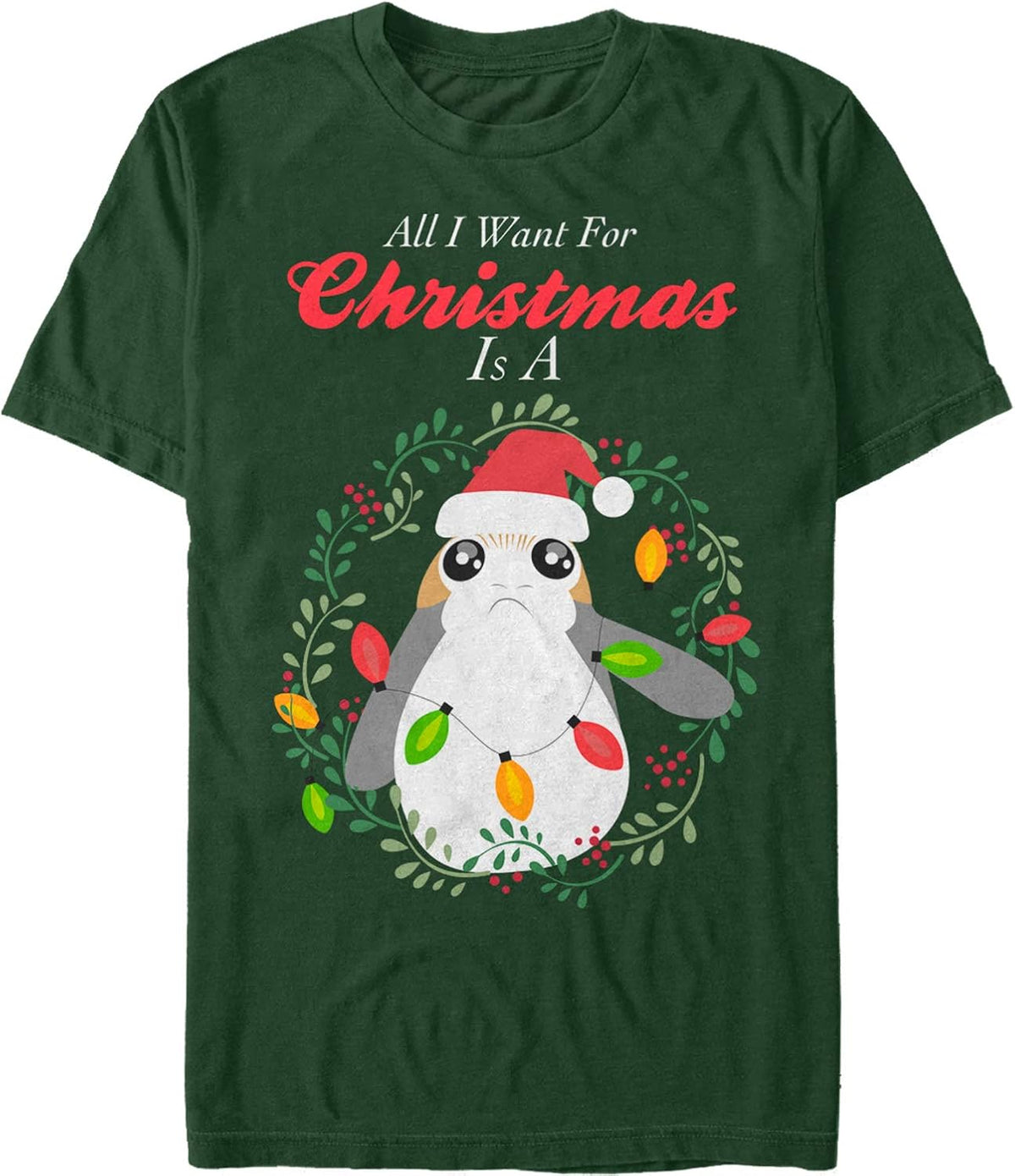 Men's Star Wars The Last Jedi All I Want for Christmas is a PORG Apparel | Best Seller