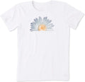Life is Good Women's Crusher Graphic T Shirt Watercolor Daisy Birds