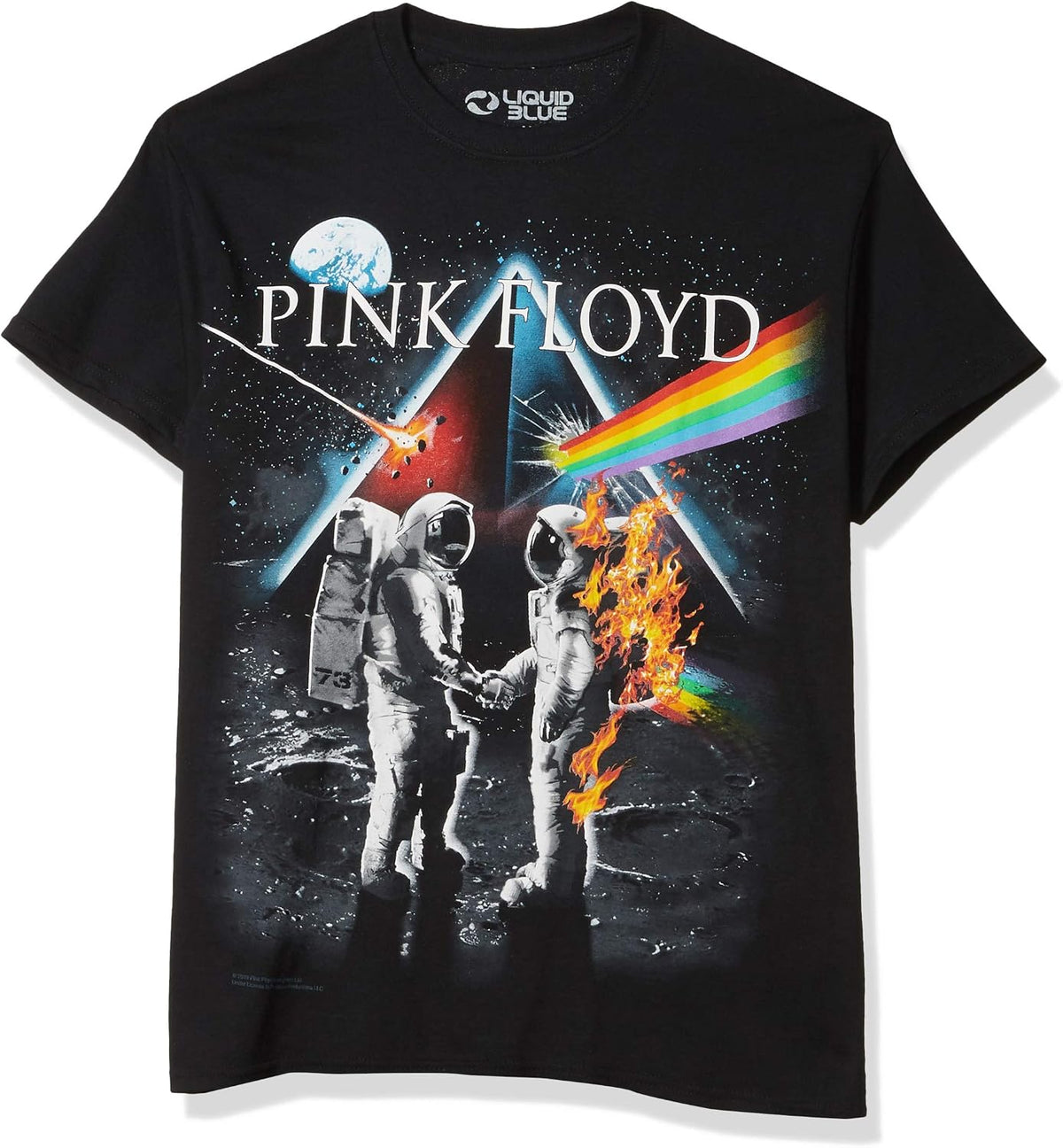 Liquid Blue Unisex-Adult Standard Pink Floyd Bright Side of The Moon Apparel | Premium Quality