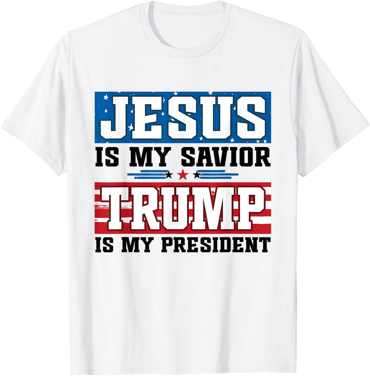 Jesus Is My Savior Trump Is My President Trump 2025 Apparel | Premium Quality
