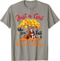 Just A Girl Who Loves Fall and Siberian Husky Dog Mother Mom Apparel | Premium Quality