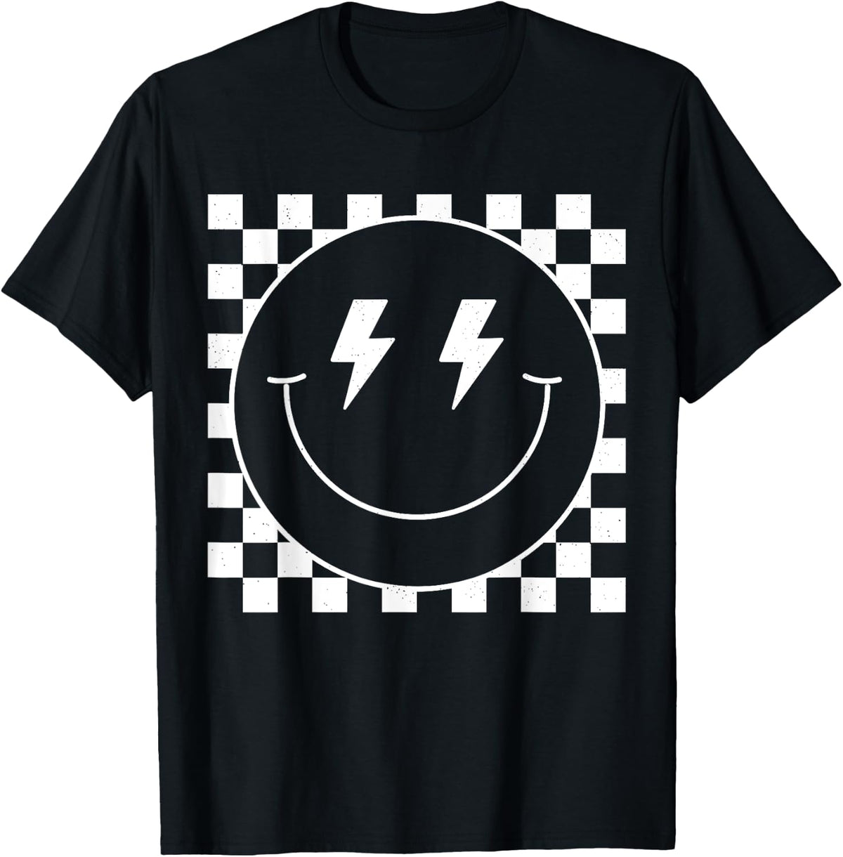 Vintage White Checkered Smile Face Shirt Cute Smiling Face Graphic T‑Shirt | Trending 2025 | Viral US Style | High Search Demand | Premium Quality | Best Seller Pick | Comfort Fit | Aesthetic Design