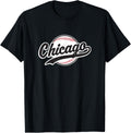 Chicago Tee Vintage Baseball Throwback Retro Design