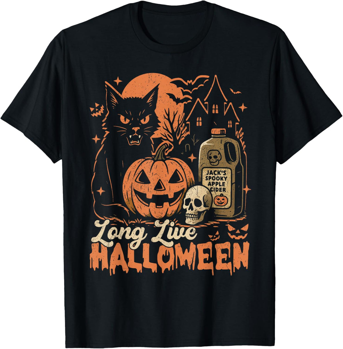 Long Live Halloween Funny Pumpkin Halloween Black Cat