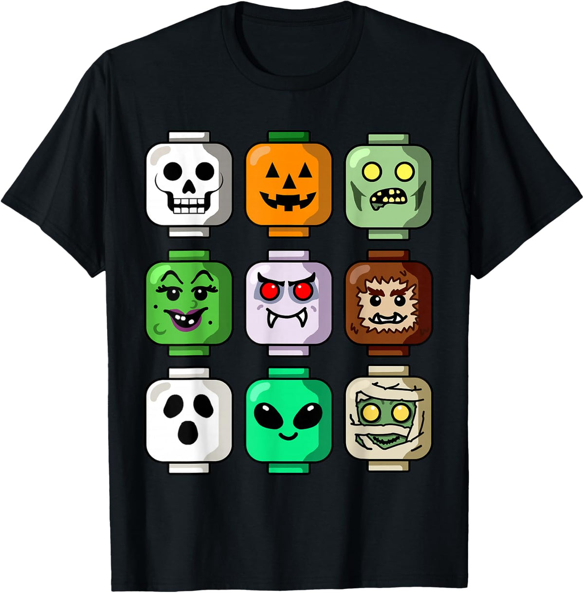 Halloween Building Brick Head Pumpkin Ghost Zombie Boys
