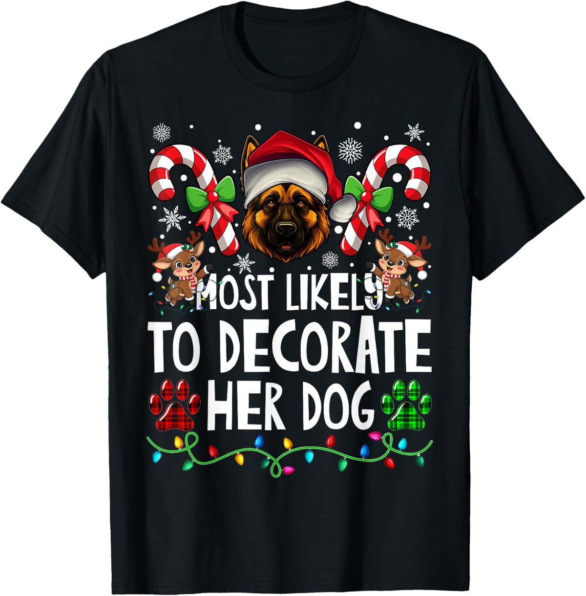 Most Likely Decorate Her German Shepherd Dog Ugly Christmas Apparel | Best Seller