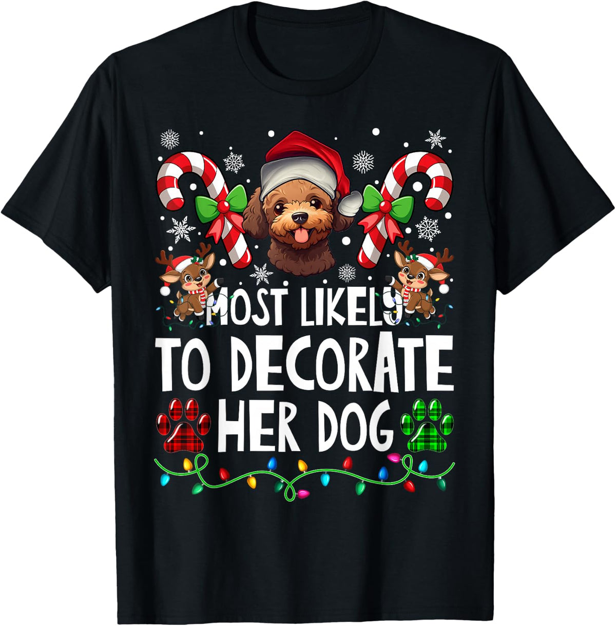 Most Likely to Decorate Her Poodle Dog Ugly Christmas Apparel | Best Seller