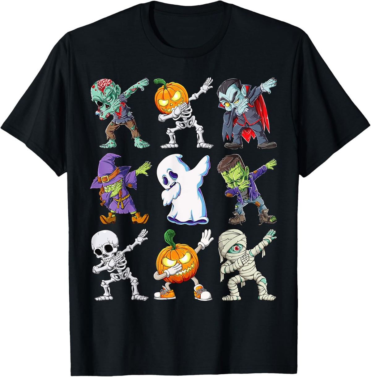 Dabbing Halloween Boys Skeleton Zombie Scary Pumpkin Mummy