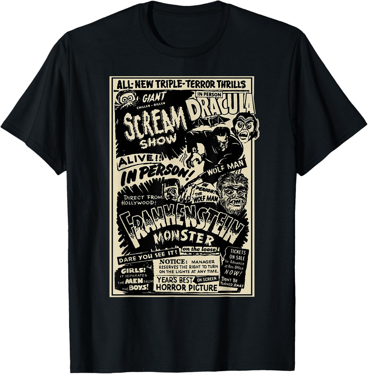 Horror Movie Monster Mummy Dracula Werewolf Frankenstein