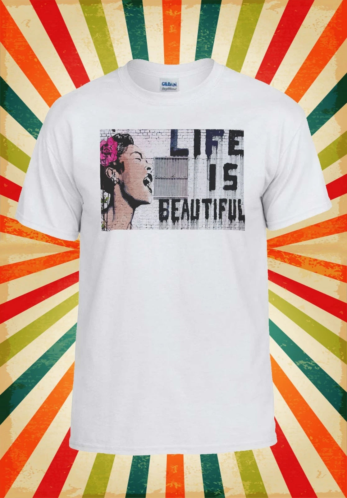 Banksy Life Is Beautiful Street Art Men Women Vest Tank Top Unisex T Shirt 1515