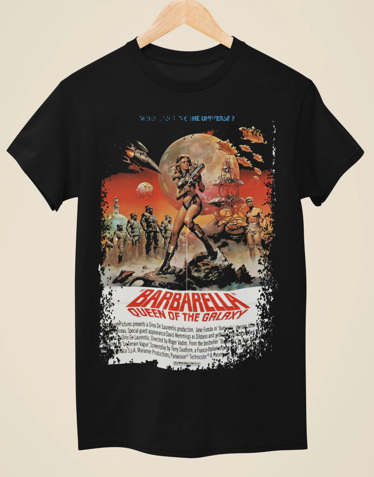 Barbarella   Movie Poster Inspired Unisex Black T shirt