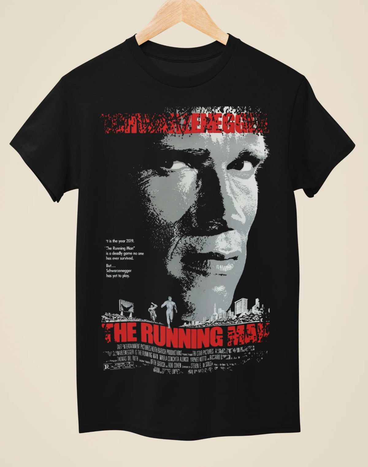 The Running Man   Movie Poster Inspired Unisex Black T shirt
