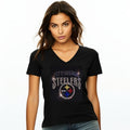 Pittsburgh Steelers New Rhinestone Womens Vneck Tshirt Sizes Sm 4x Womens Sizing