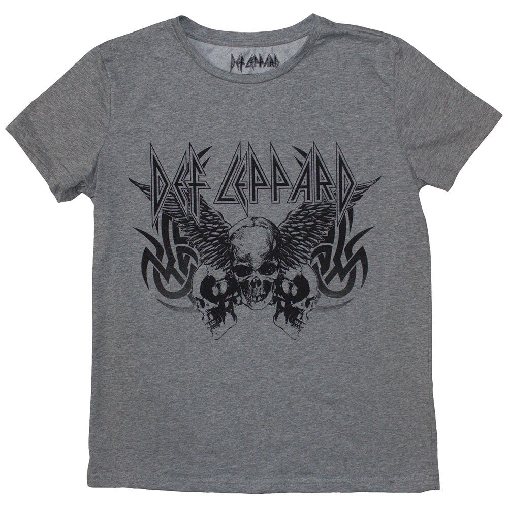 Def Leppard Ladies T shirt: Tribal Skull (medium)